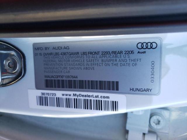 Audi A3 Premium 2015 White 1.8L 4 vin: WAUACGFFXF1097644