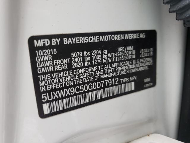 BMW X3 Xdrive28I 2016 White 2.0L 4 vin: 5UXWX9C50G0D77912