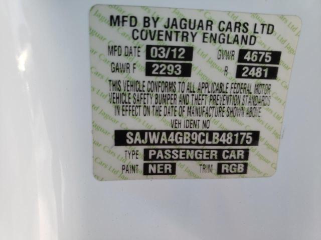 Jaguar Xk 2012 White 5.0L 8 vin: SAJWA4GB9CLB48175